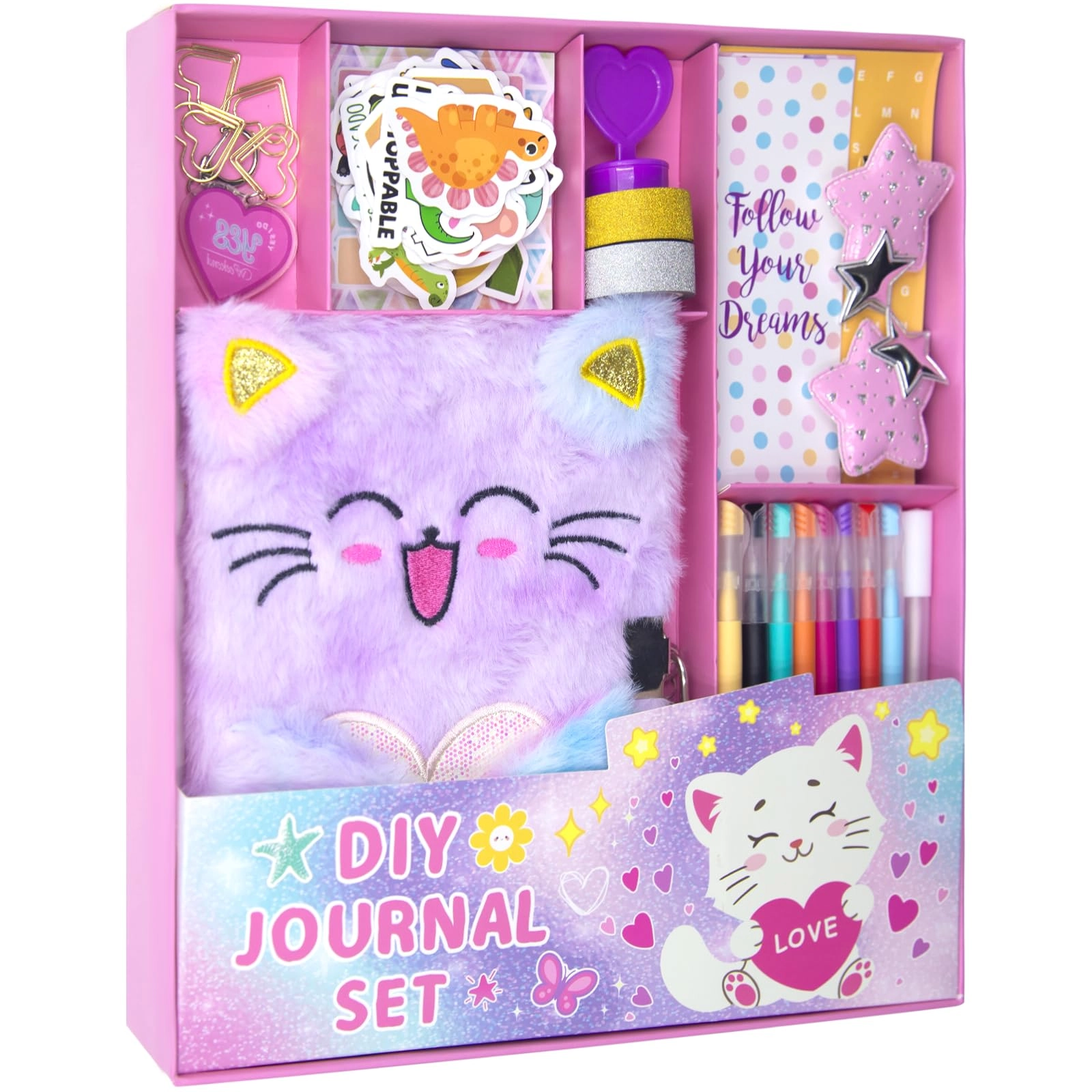 hoomtop Lockable DIY Cat Journal Kit - A5 160 Pages