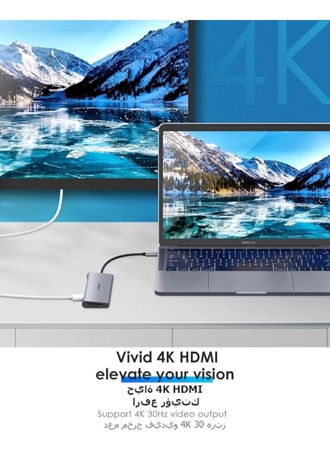 CB-CE18s - 8-in-1 USB-C Hub 4K@60Hz HDMI 100W PD