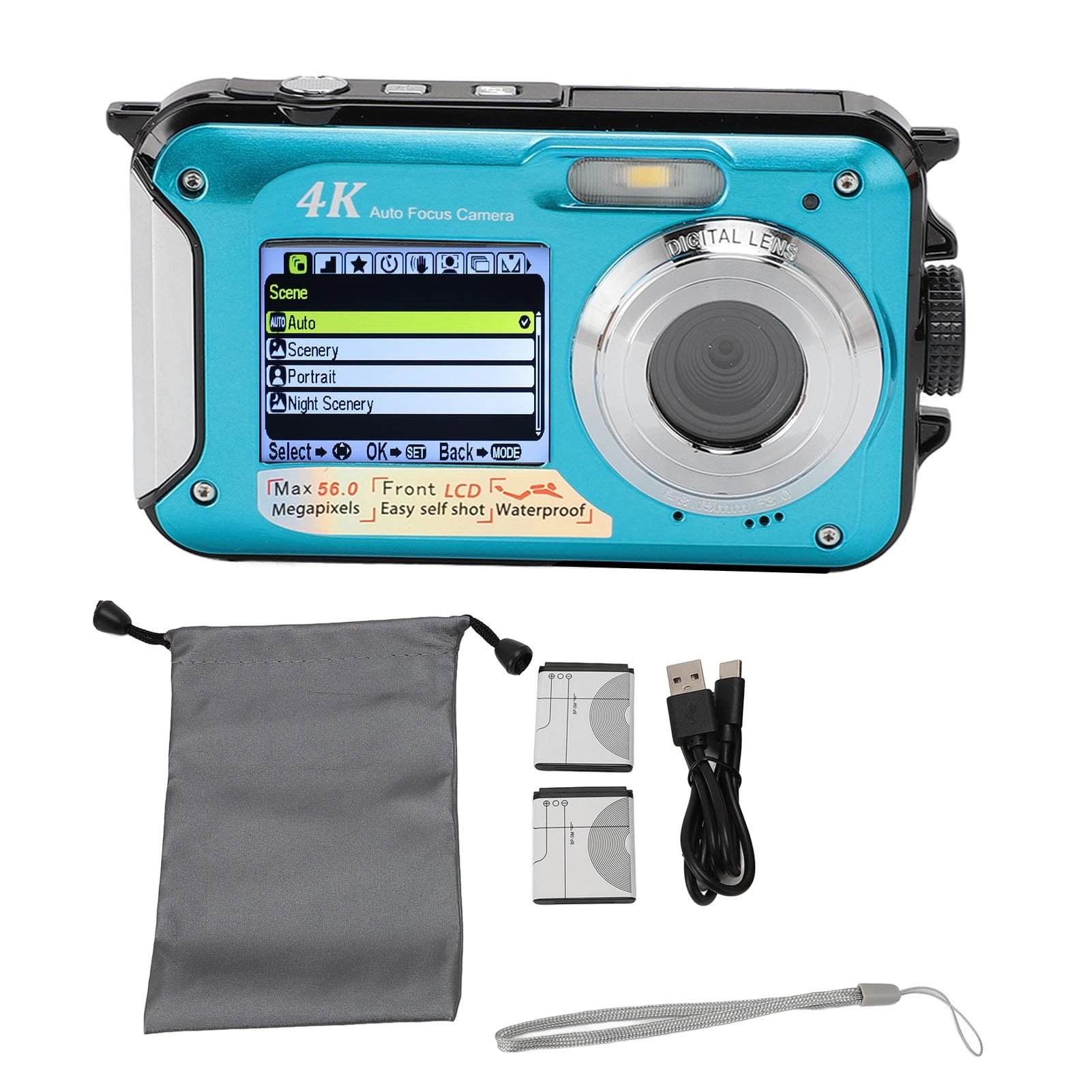 KENANLAN Waterproof Camera - 64GB 4K