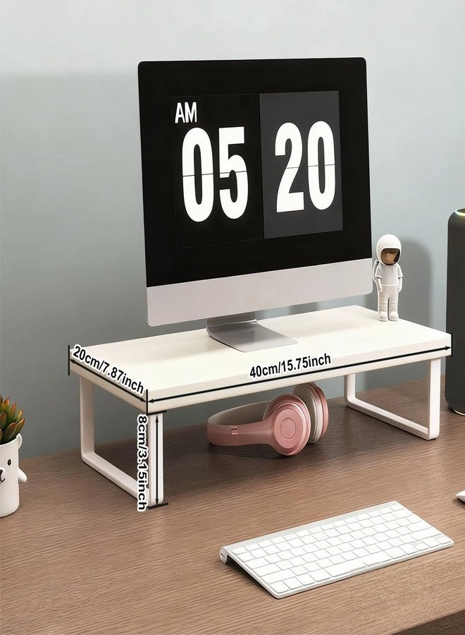 Stable Wood Computer Monitor Stand - Anti-Slip Desk Organizer
