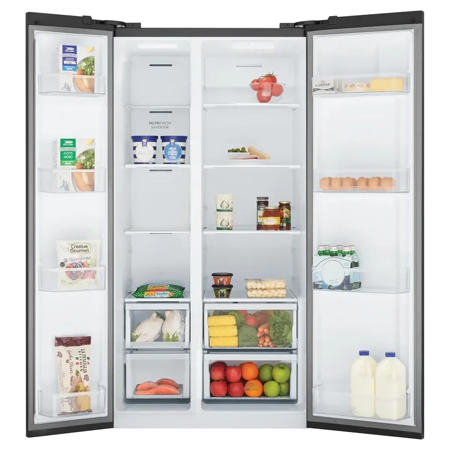 Side By Side Refrigerator - Matte black steel Inverter compressor