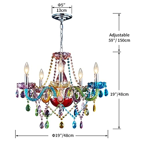 K9 Crystal Chandelier - 5 Lights Chrome