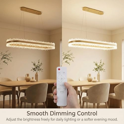 LED Ring Chandelier Oval - 3000K/4500K/6000K Stepless Dimming