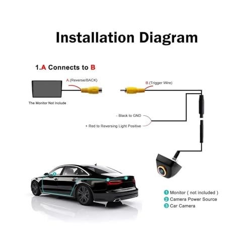 Intelligent Dynamic Trajectory Car Rear View Camera - Night Vision Wire 4K AHD 1080P