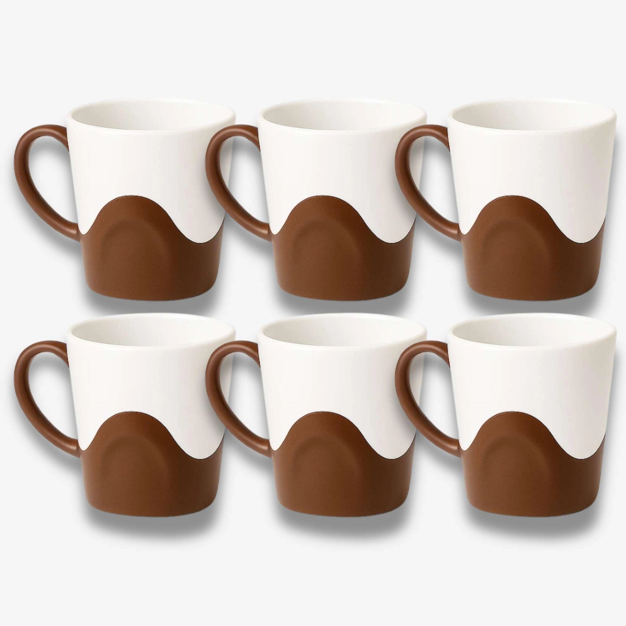 Plastic Mug - 6 pcs - Striped Solid - 280 ml