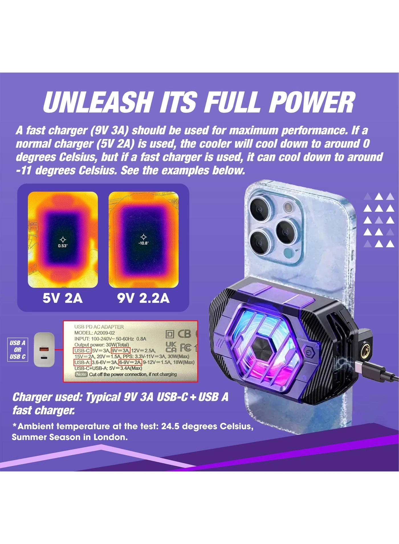 Gaming Phone Cooler - RGB Fast Cooling for iPhone/Android