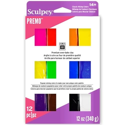 Darice Premo! Oven-Bake Clay Sampler - 340g 12pcs.