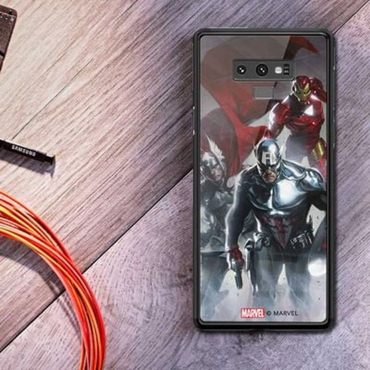 Avenger'S Best Trio Samsung Note 9 Cover - TPU Bumper Case + Tempered Glass Back Back Case for Galaxy Note 9