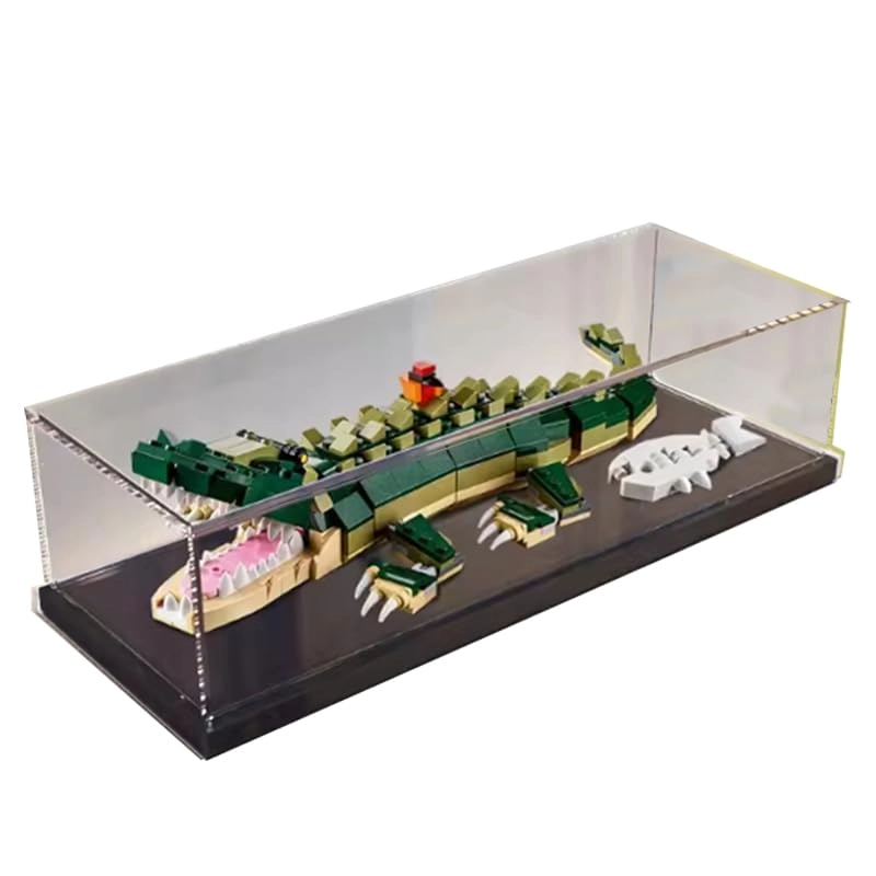 Clear Acrylic Display Case for 31121 - 15.74x5.90x3.93in. White Bottom