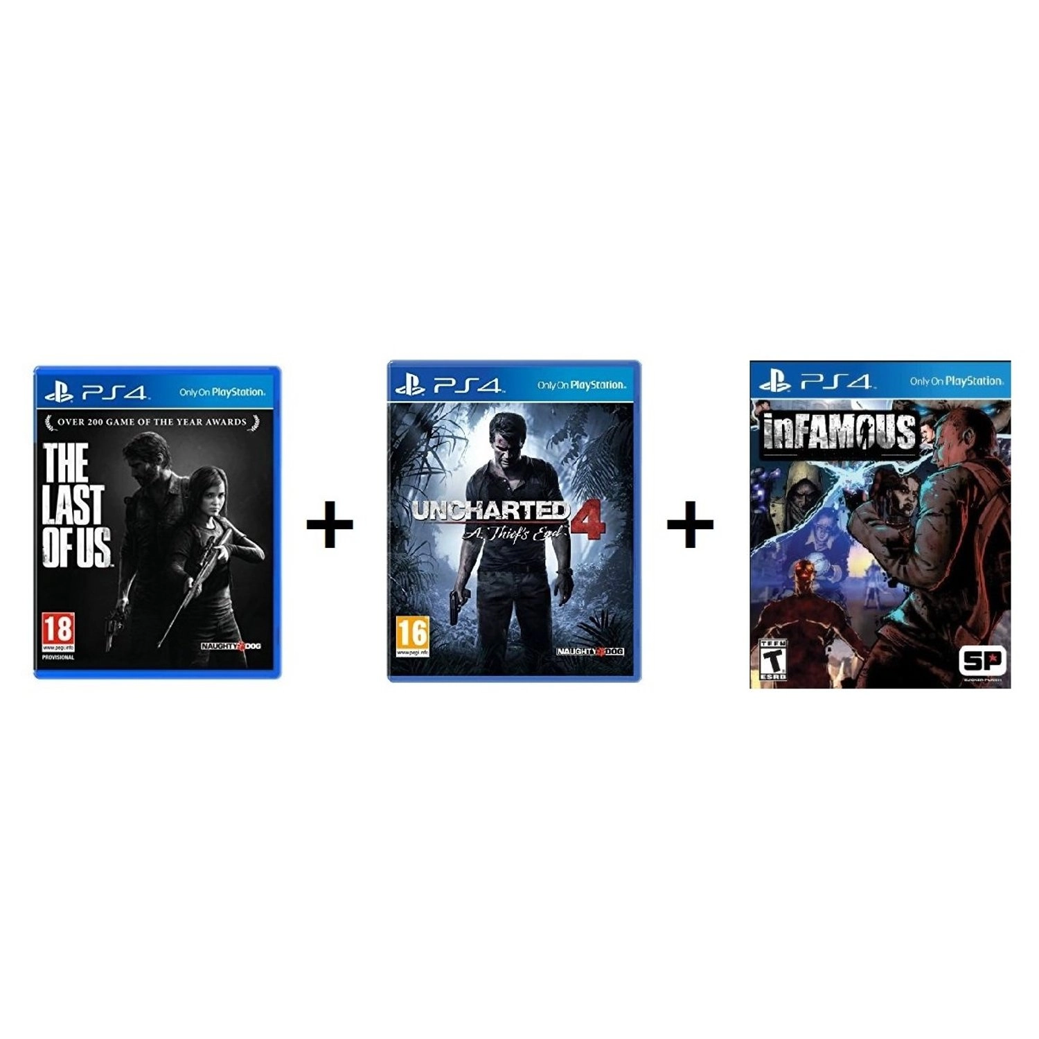 Sony The Last Of Us; Uncharted 4; Infamous - PlayStation 4