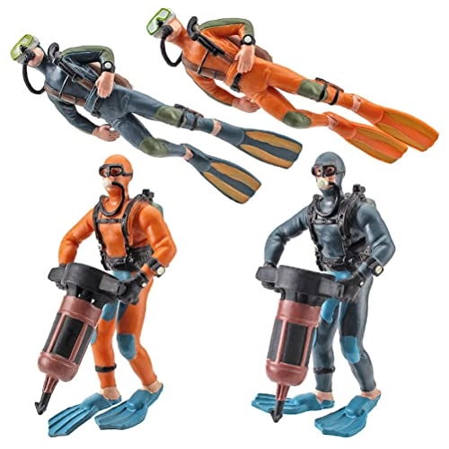 Mini Diver Figures - 4 Pieces PVC