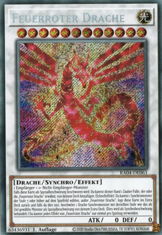Yugioh Fire Red Dragon RA04-DE061 - German - 1st Edition
