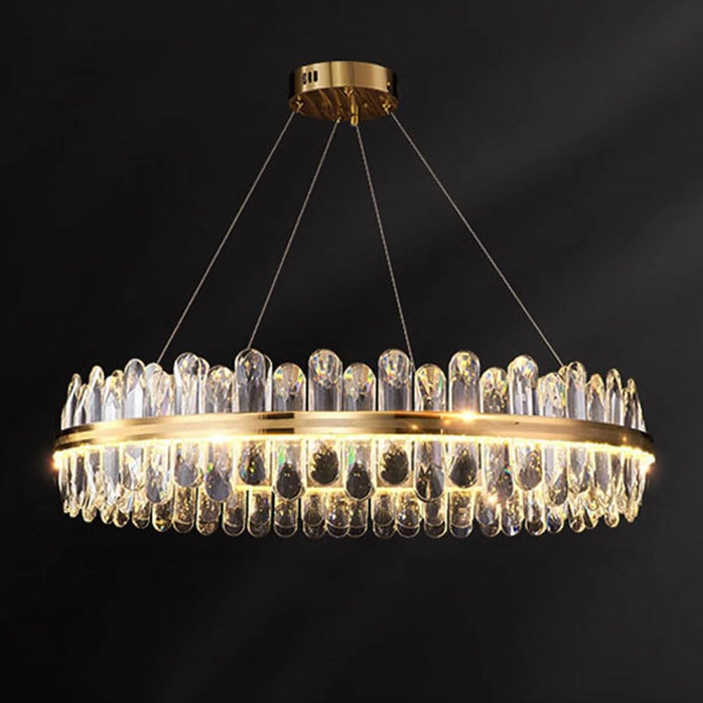 Crystal Chandelier - Golden tricolor light 100*38*30cm