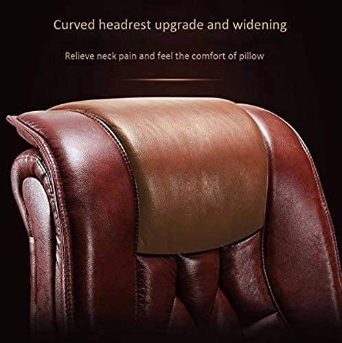 Desk Chair - PU Leather Brown High Back