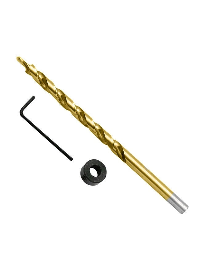 Spiral Grooved Step Drill Bit Set - Titanium Plated Gold/Silver