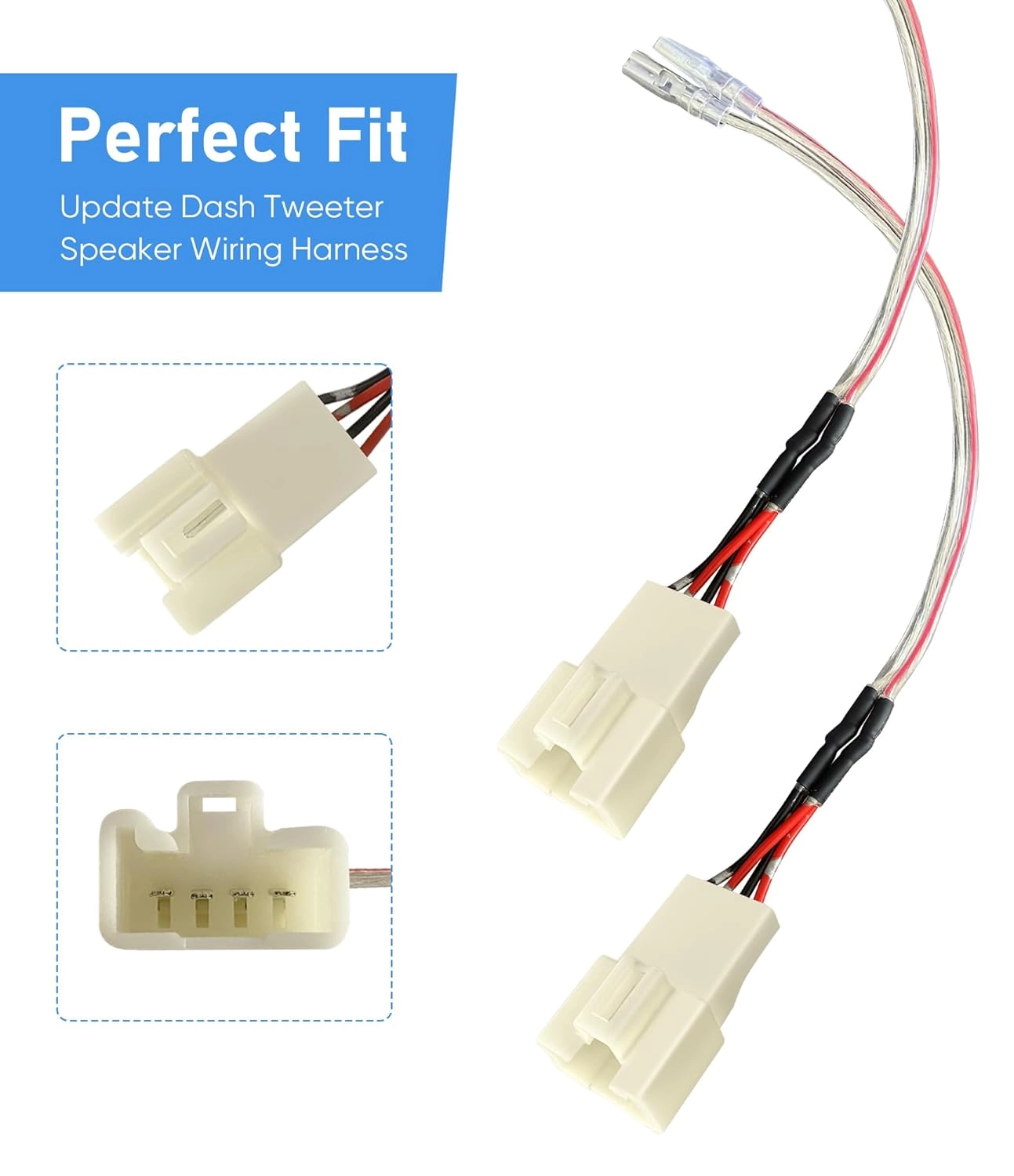 Dash Tweeter Speaker Wiring Harness - 4PCS Select Toyota Vehicles