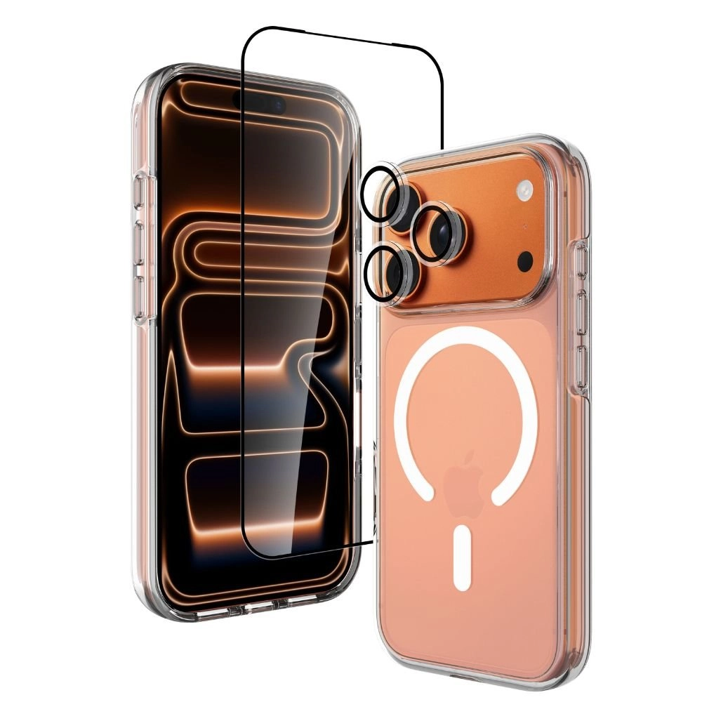 INFINYTY Clear Case + Screen Protector for iPhone 17 Pro