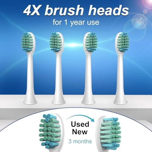 Electric Toothbrush - 6 Modes 4 Replaceable Brush Heads IPX7