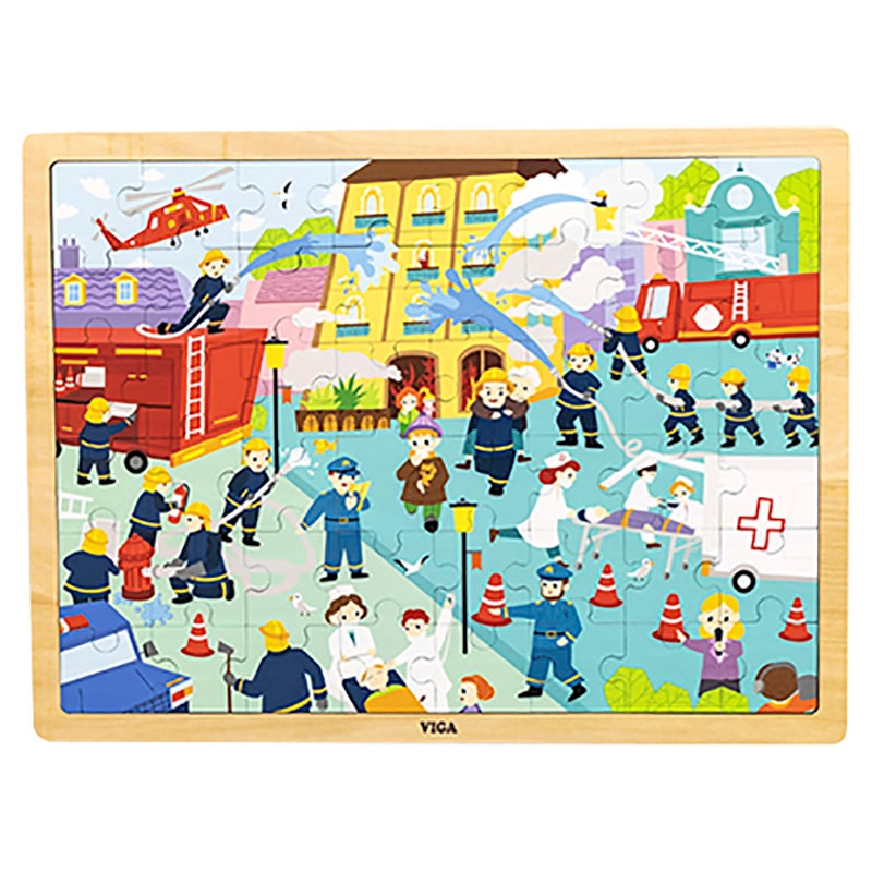 VIGA Fire Fighting Wooden Puzzle (SW-44581) - 48 pcs