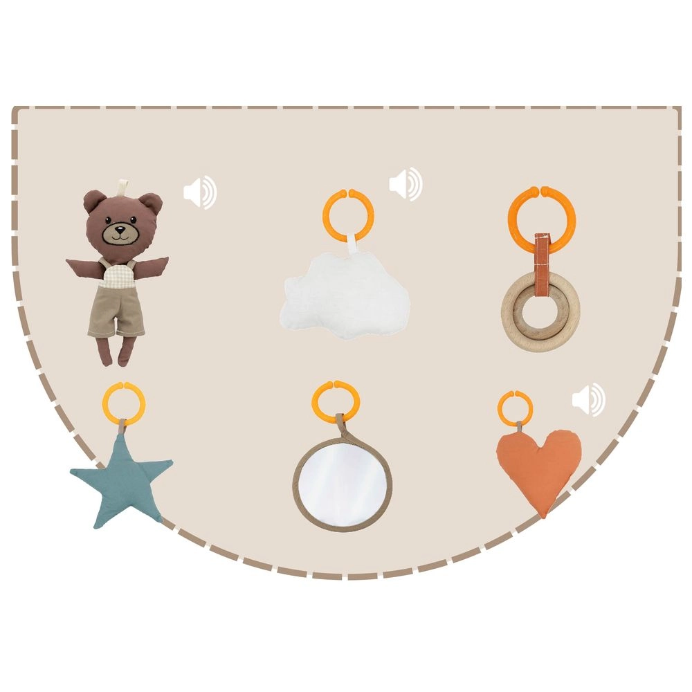 Pure Cotton Baby Gym - Plush Comfort 4 Handmade Toys