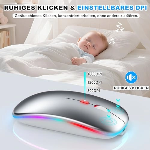 Slim Rechargeable Wireless Mouse - Bluetooth