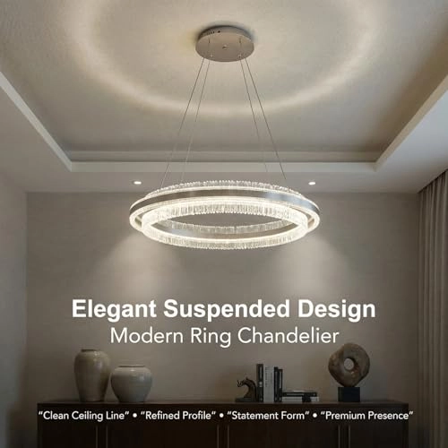 Single Ring LED Chandelier - 3000K-6000K Dimmable