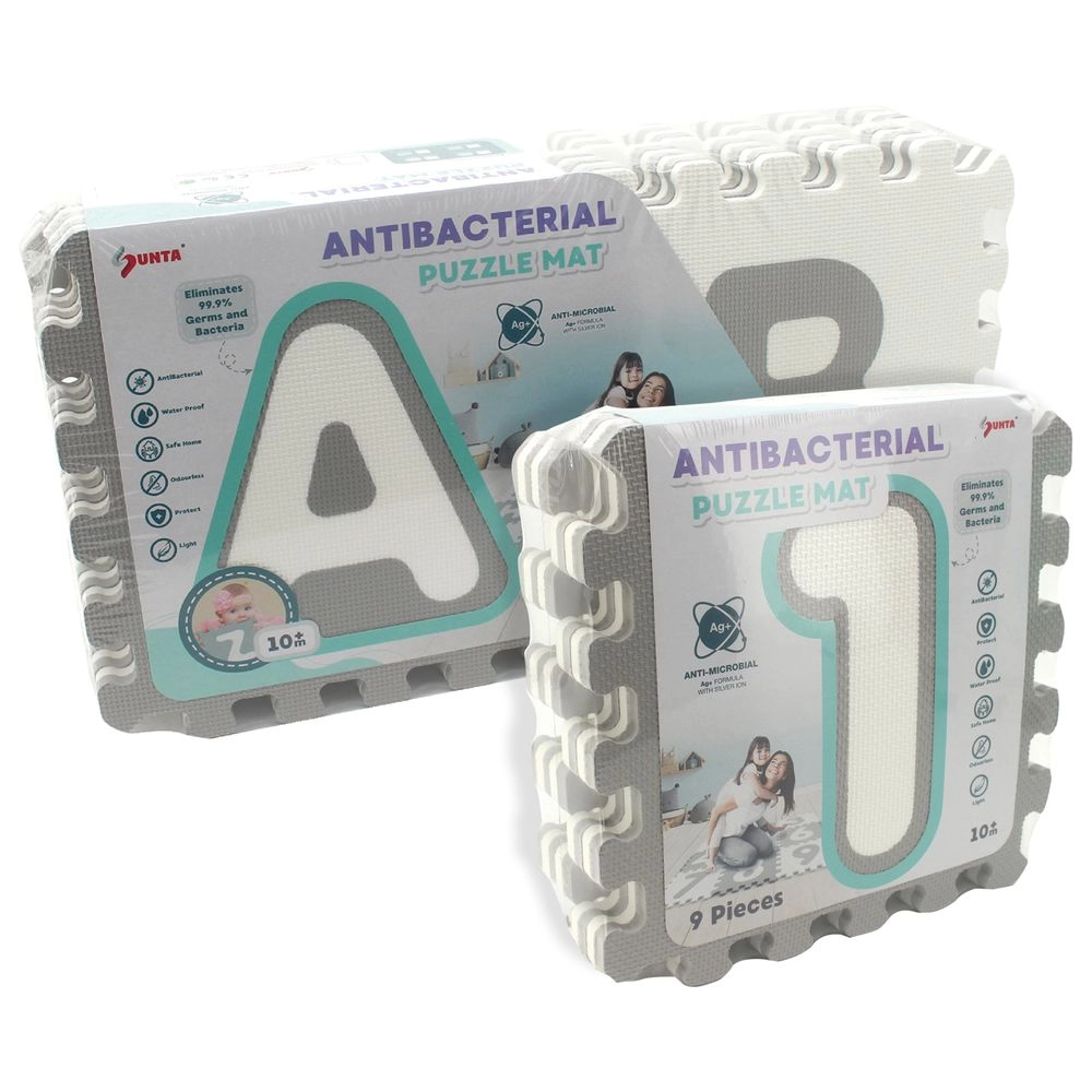 Antibacterial Alphabet And Numbers Floor Puzzle Mat - 10 Months 35 pieces