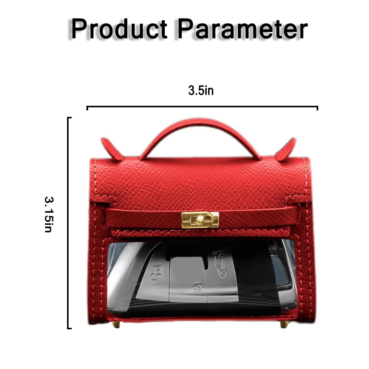 Mini Creative Car Key Case - Red Leather