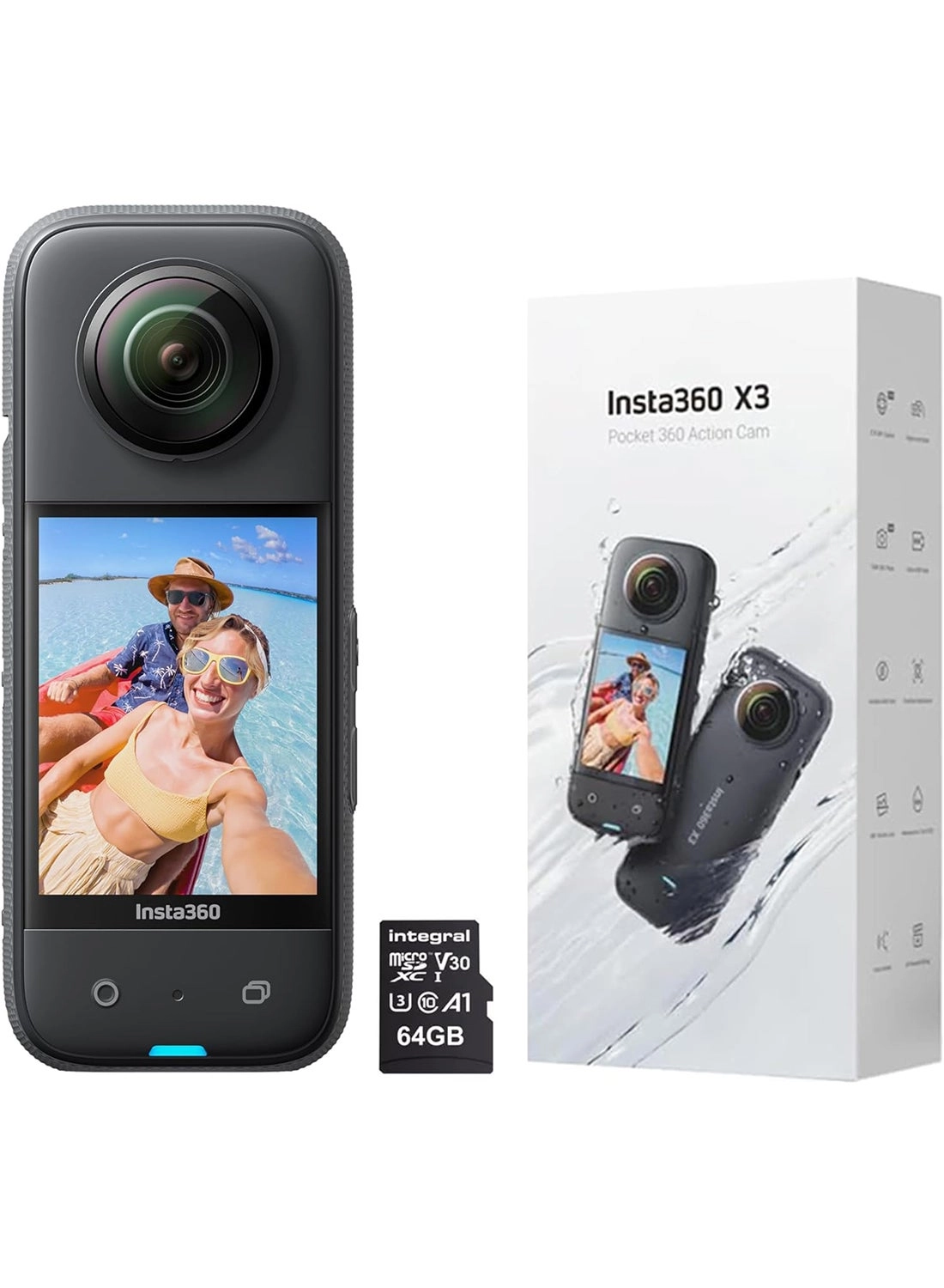 X3 360 Degree Waterproof Action Camera 64GB