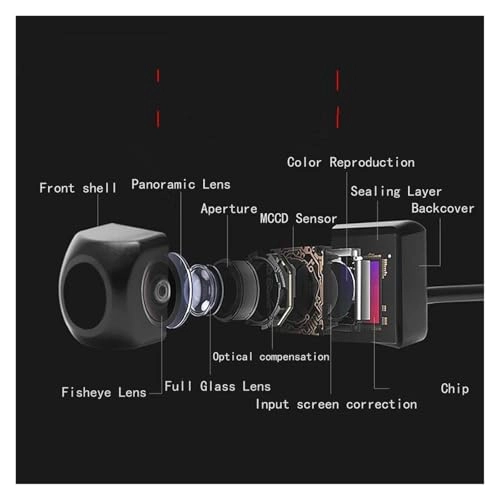 Reverse car rear view camera - Night vision Wired 720 x 540 pixels