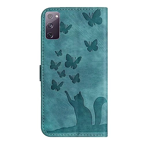 Cute Cat PU Leather Wallet Embossed Flip Cover for Samsung Galaxy S20 FE