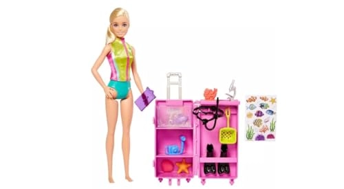 Barbie Marine Biologist - Mobile Lab Playset Blonde 10+ Pieces Ages 3+