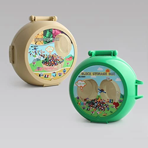 Building Blocks Storage Carrying Case - Beige 21x21x12cm