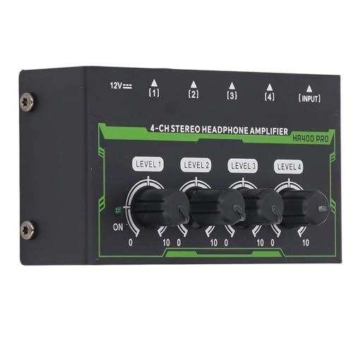 4 Channel Headphone Amplifier - Mini Metal 6.35mm Output 7 Color Breathing Light