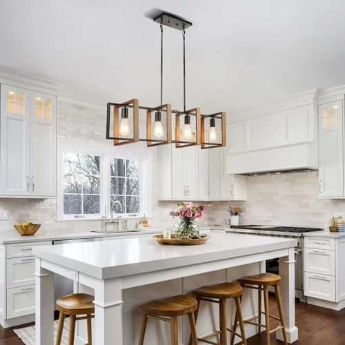 4-Light Pendant Chandelier - Dimmable Adjustable Height Warm White