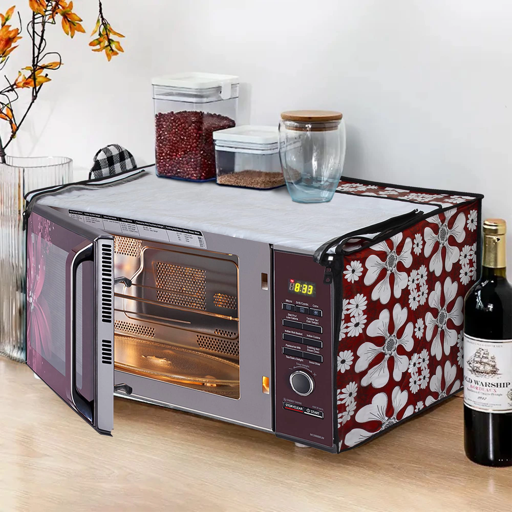 Microwave Oven Cover for IFB 25SC4 - 25 Litre Metallic Silver