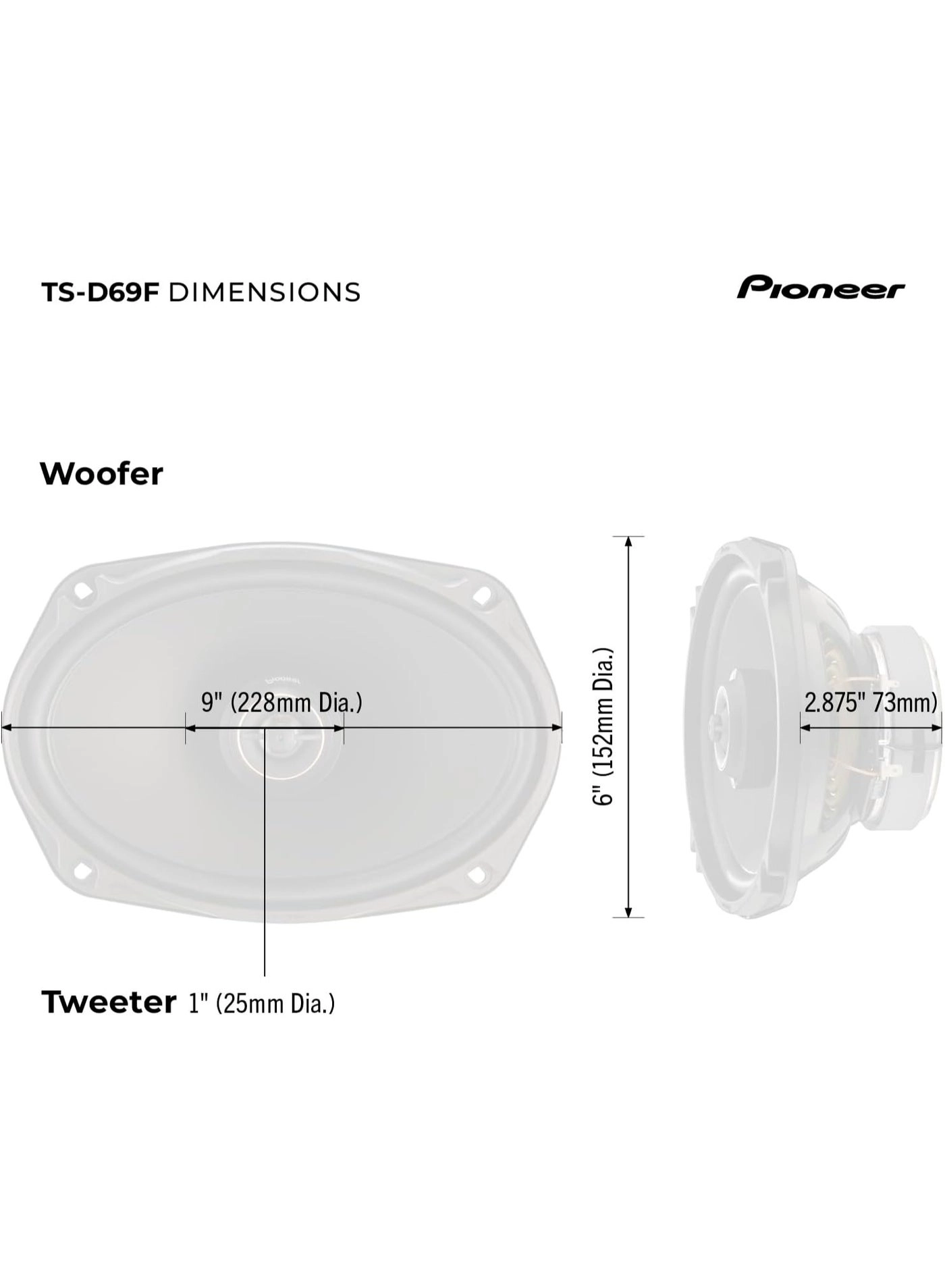 TS-D69F - 6 x 9-Inch 2-Way Coaxial