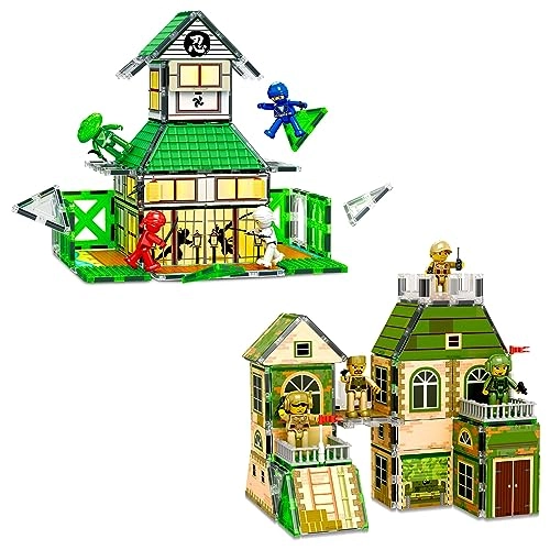 2-In-1 Magnetic Tiles - Ninja & Troop 102 pcs