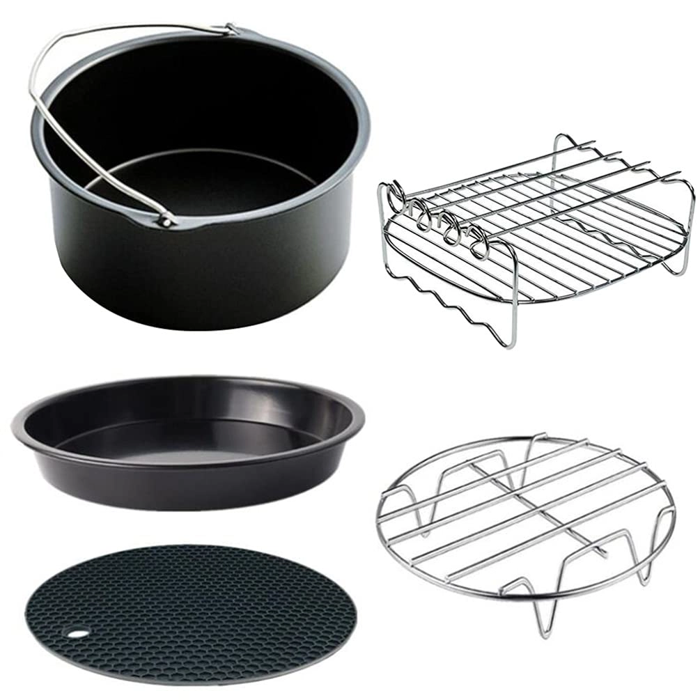 NEDOUK Pizza Pan + Cake Baking Pan + Multipurpose Skewers Rack + Metal Holder + Silicone Mat - Stainless steel 5 pieces