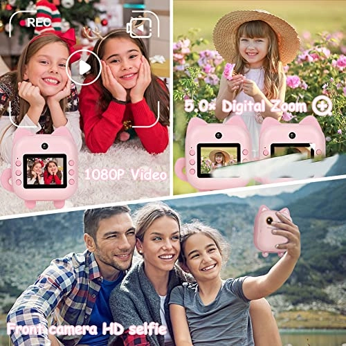 Instant Print Camera - 2.4-inch 12MP 1080P