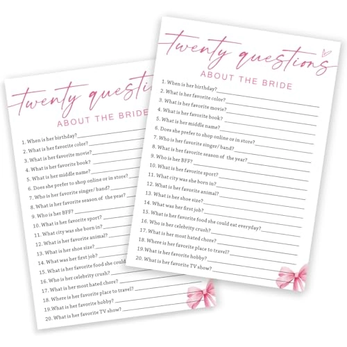 Bridal Shower Bingo - 25 pieces Unisex-Adults