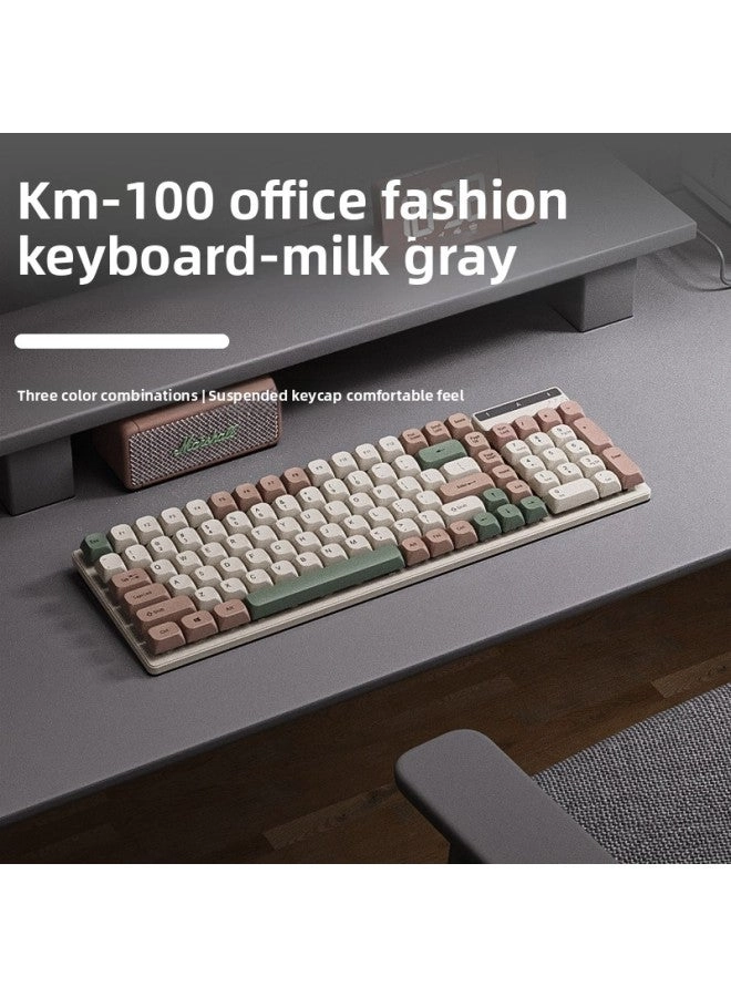 Mechanical Feel Keyboard And Mouse - Wired