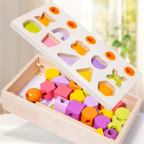 Wooden Beads Sequencing Toy Set - 2 - 12 months 21 piece(s)