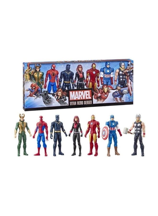 Captain America + Black Panther + Loki + Thor + Iron Man + Spider-Man + Black Widow - Avengers - 7 pcs