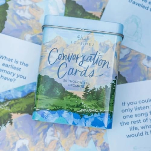 Conversation Cards - 50 Prompts Metal Tin