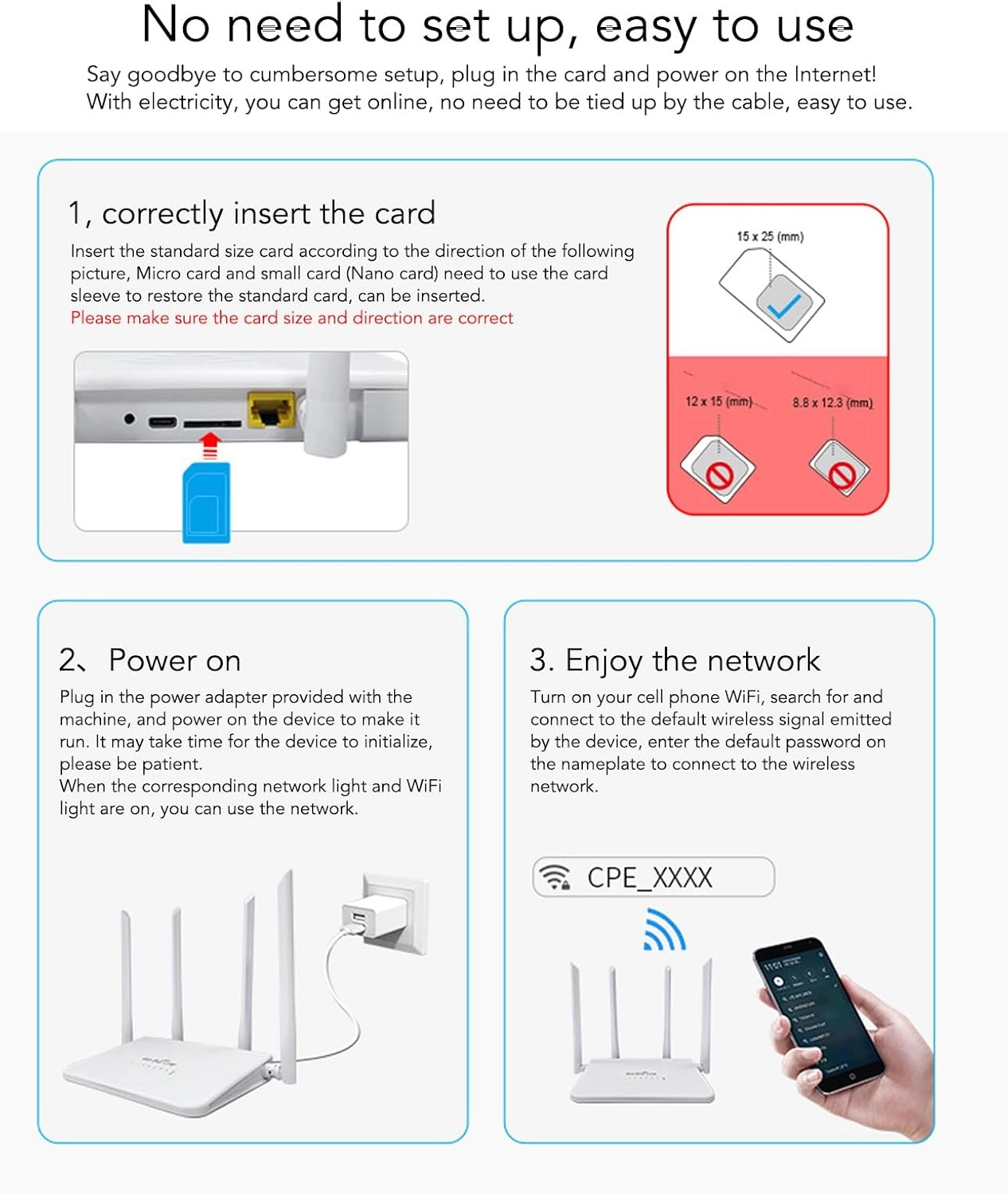 4G LTE Wireless Router - 4G LTE 802.11b/g/n 300Mbps