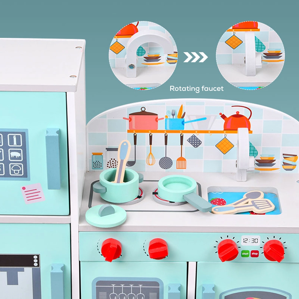 Wooden Pretend Play Kitchen - 8 pcs (4092083-LS_KPS_GY)