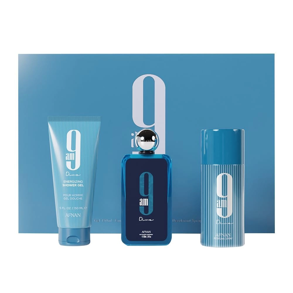Afnan 9 AM Dive - Eau de Parfum 100ml + Deodorant - 150ml + Shower Gel - 150ml