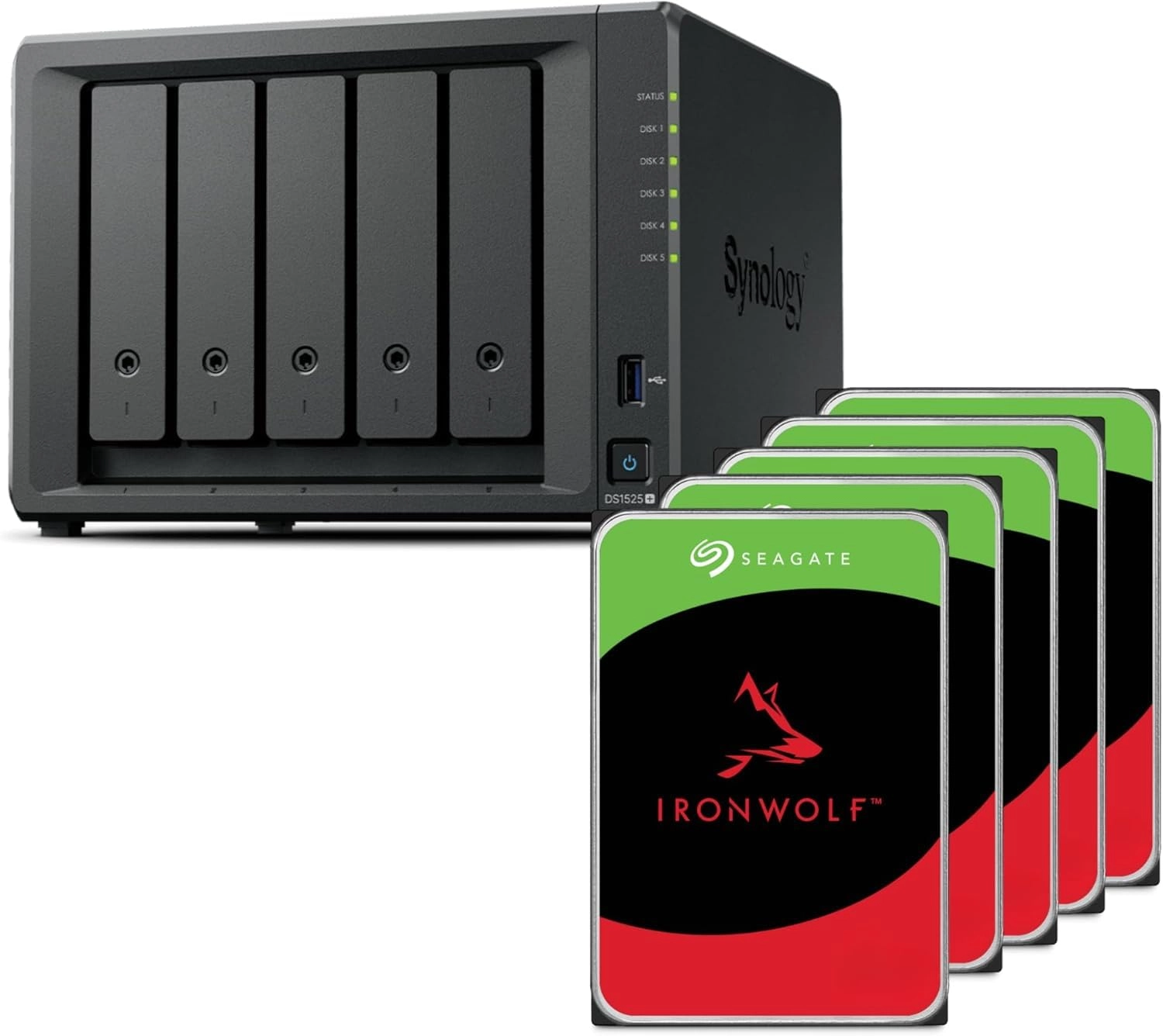 Synology DS1525+ 5-Bay 20TB Bundle