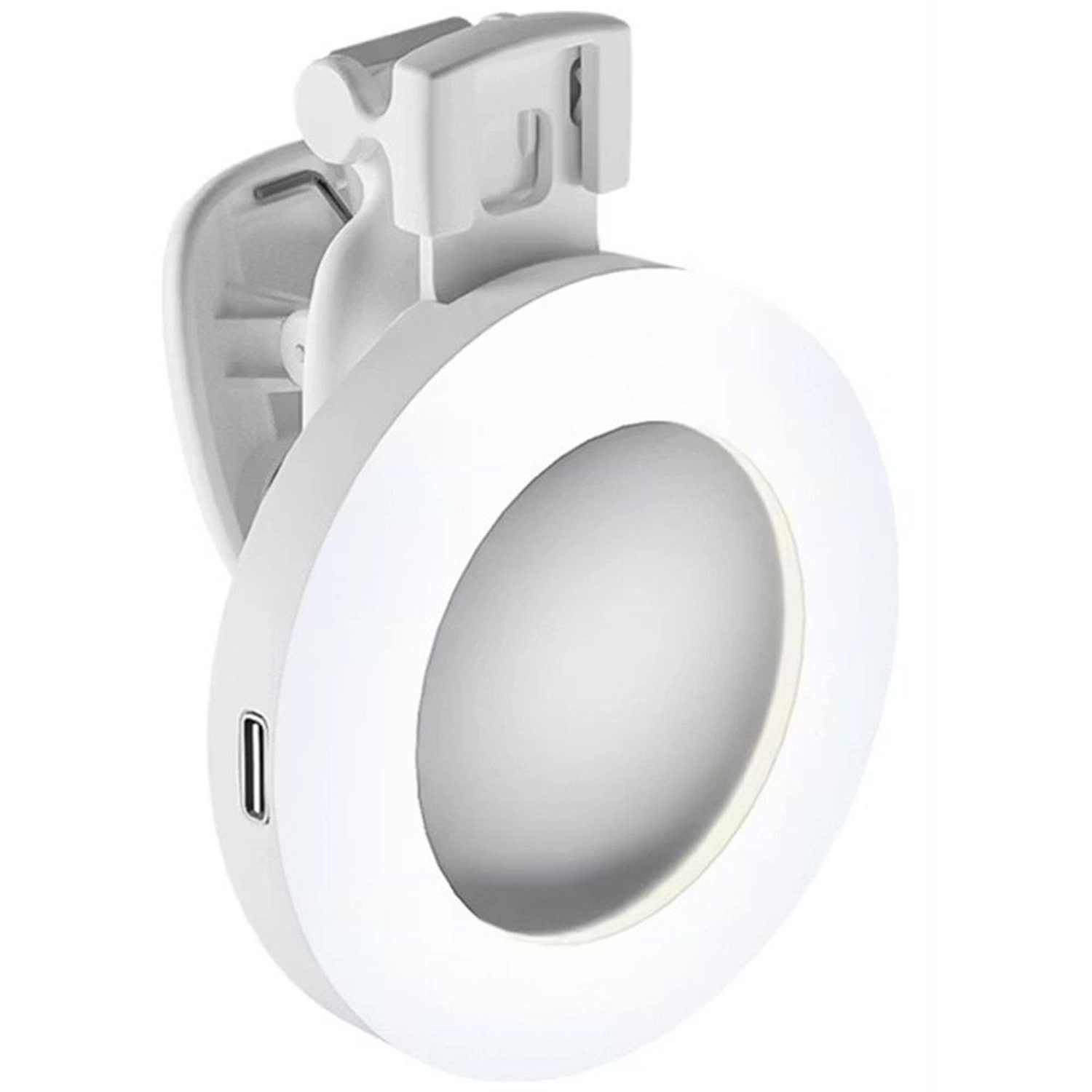 Mini Mirror Ring Light Clip - White USB-C